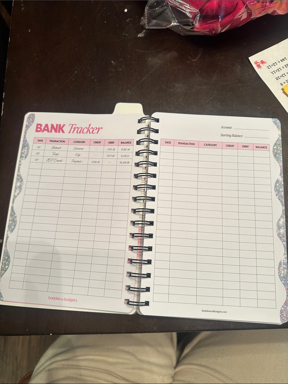 Pink Expense Tracker Notebook - Picture 5 of 6